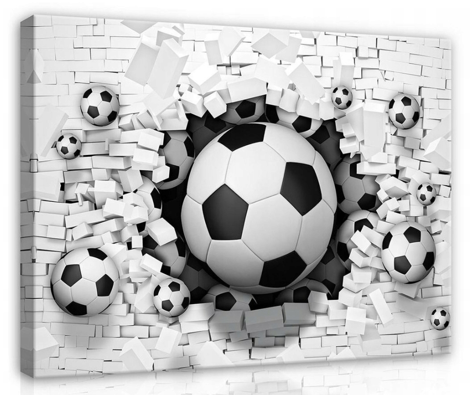 Obraz 75x100 Fotbal míč propíchnutí stěna dynamika sport hra gól pohyb