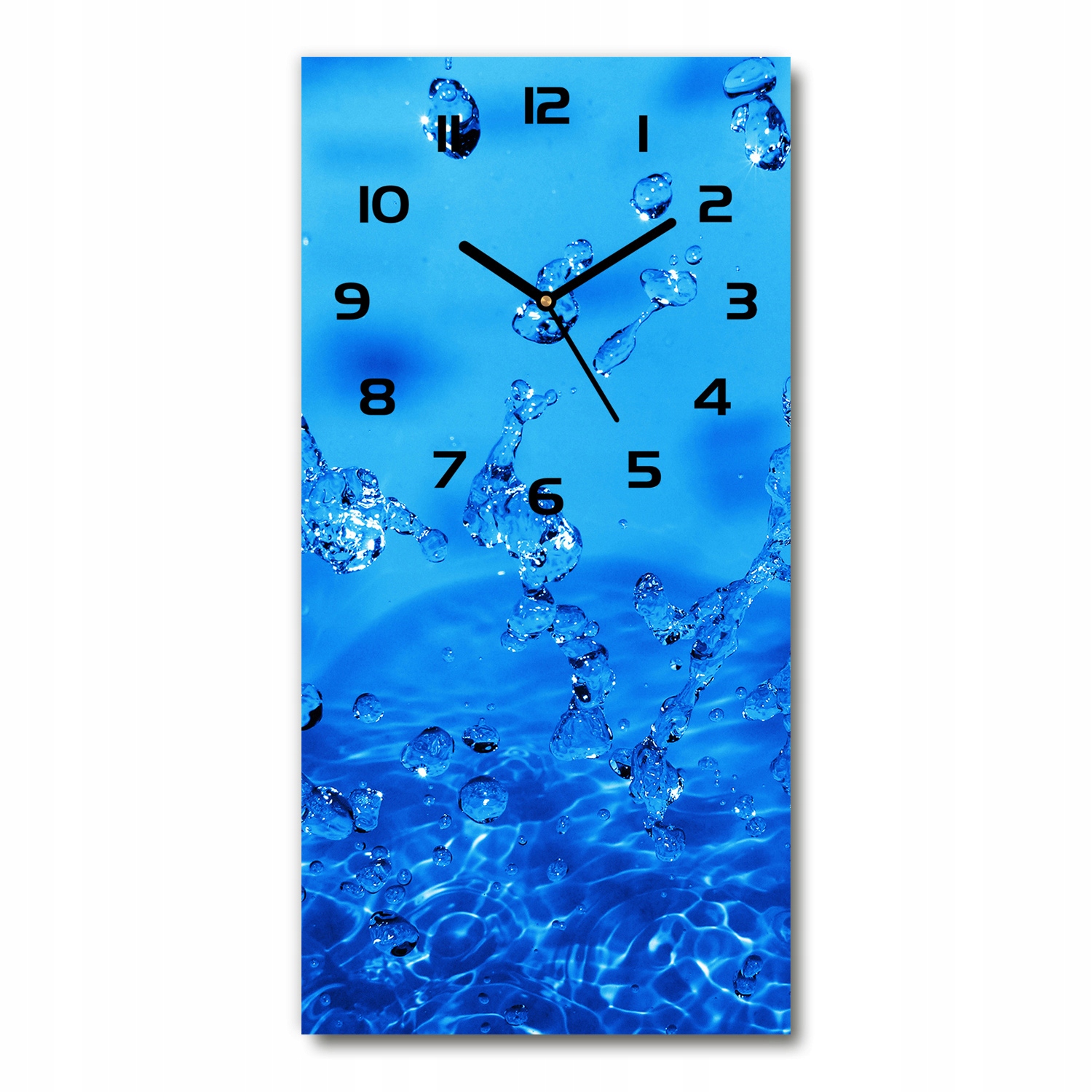 

Nowoczesny zegar ścienny Krople wody 30x60 pionowy