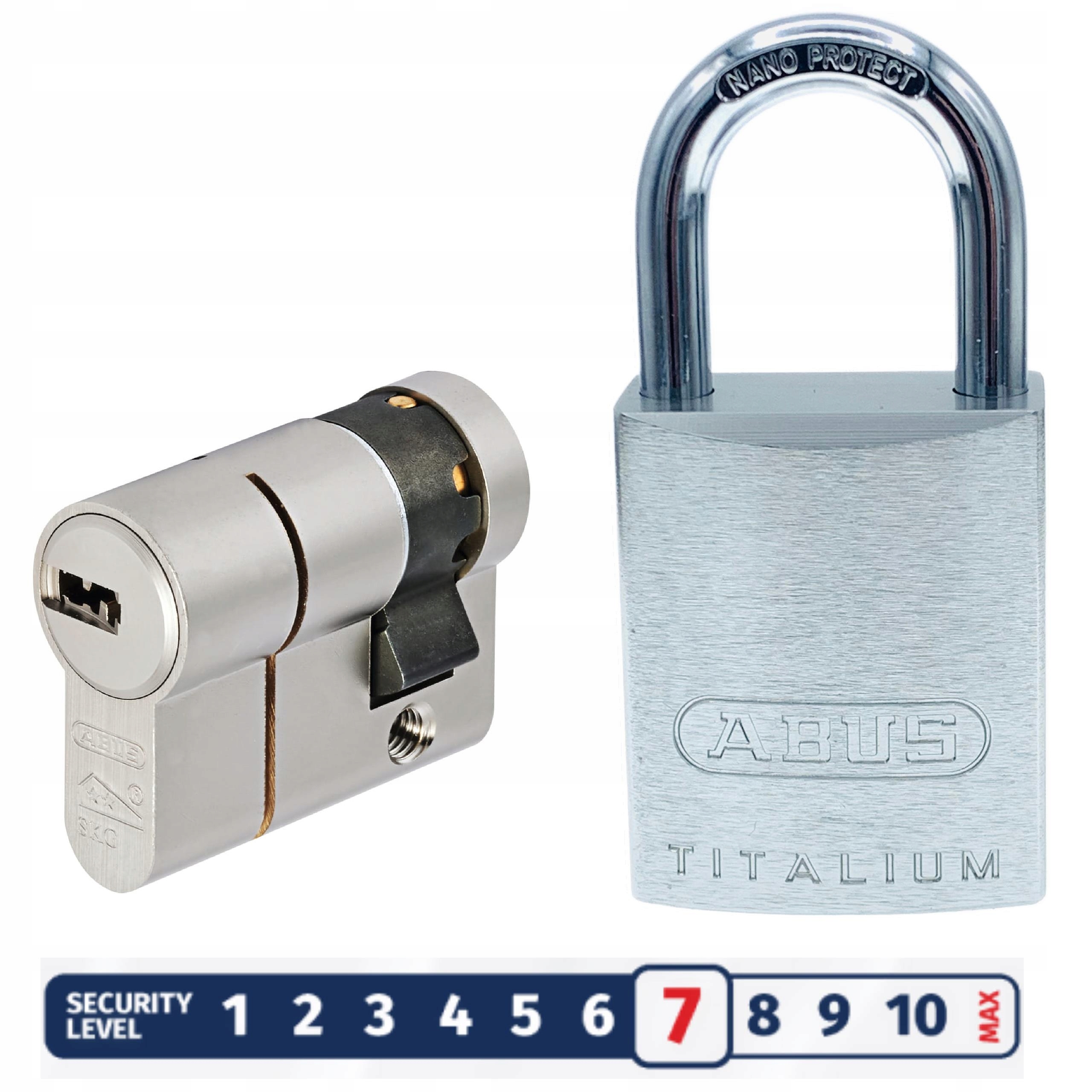 KŁÓDKA ABUS TITALIUM 86TI/45 Z WKŁADKĄ ABUS D10PS 5 KLUCZY SYSTEMOWA Marka Abus