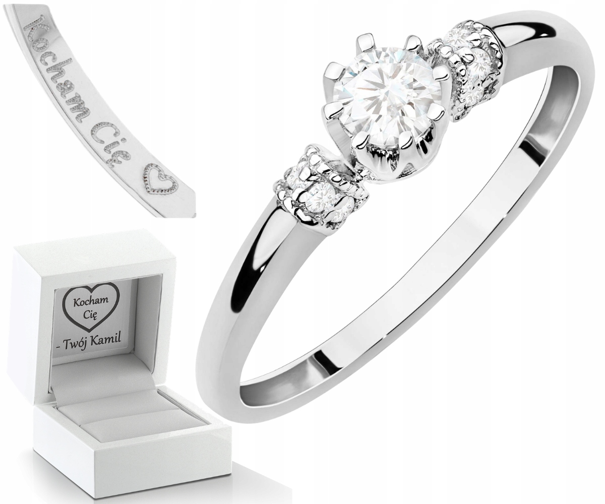 Prstýnek Z Bílého Zlata Pro Zásnuby S Diamantem