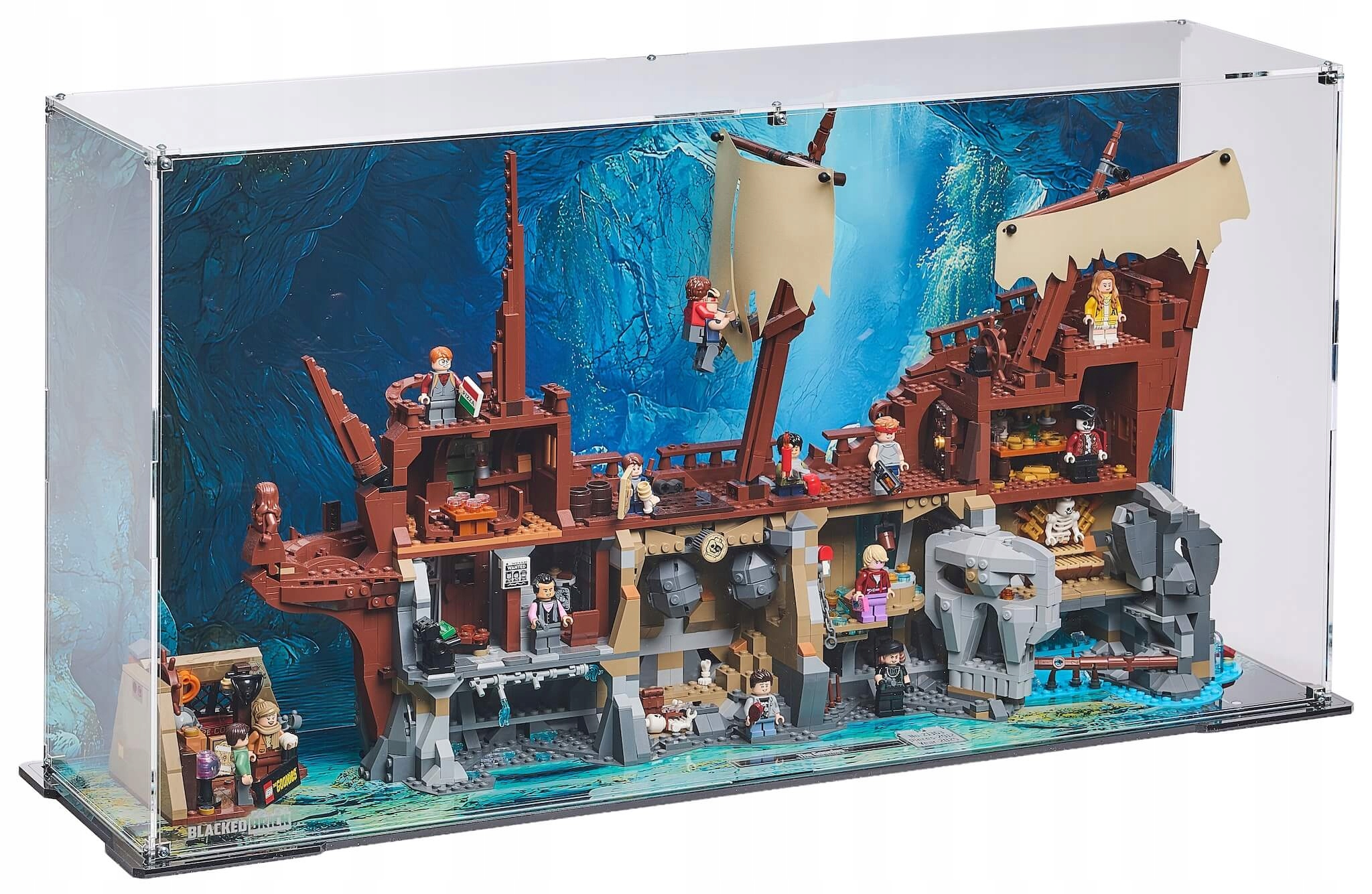Vitrína s pozadím Blacked Brick pre Lego 21363 Icons Goonies