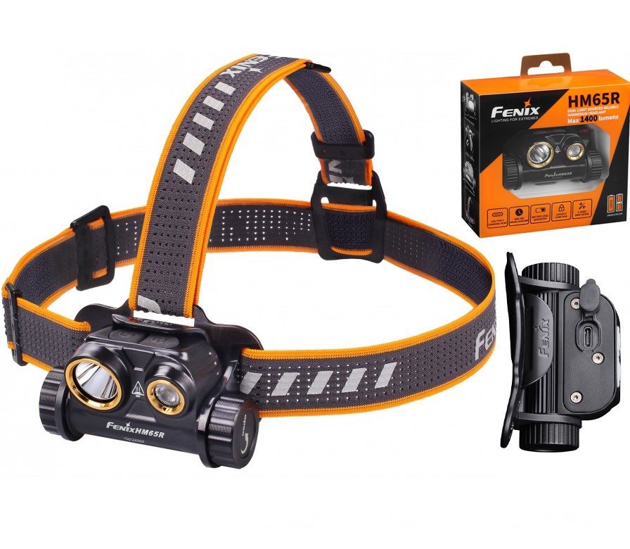 Fenix Latarka Diodowa Czołówka Akumulator HM65R 1400lm 170 m Usb-c