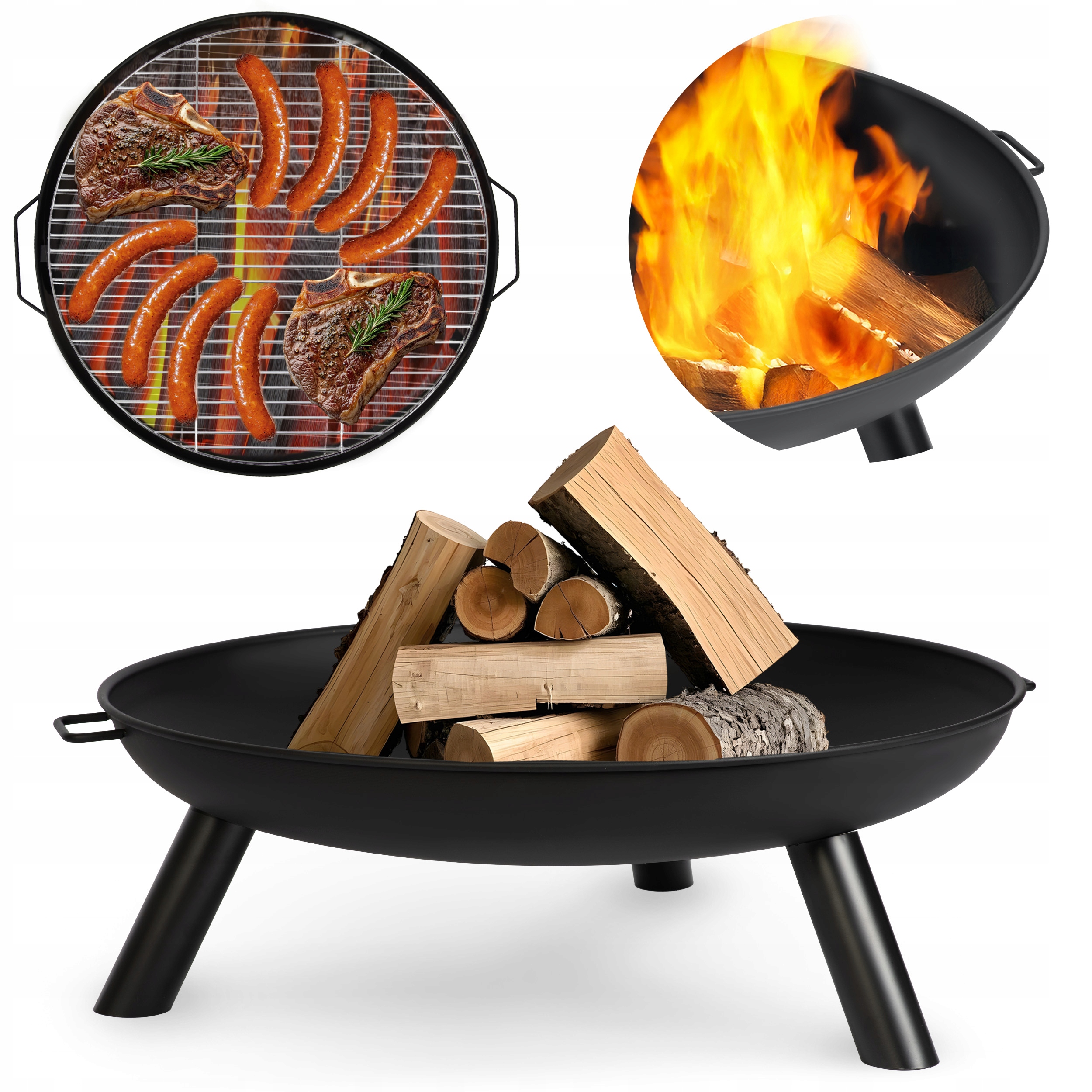 Berdsen BD-881 Záhradné ohnisko s roštom a pohrabáčom 60 cm