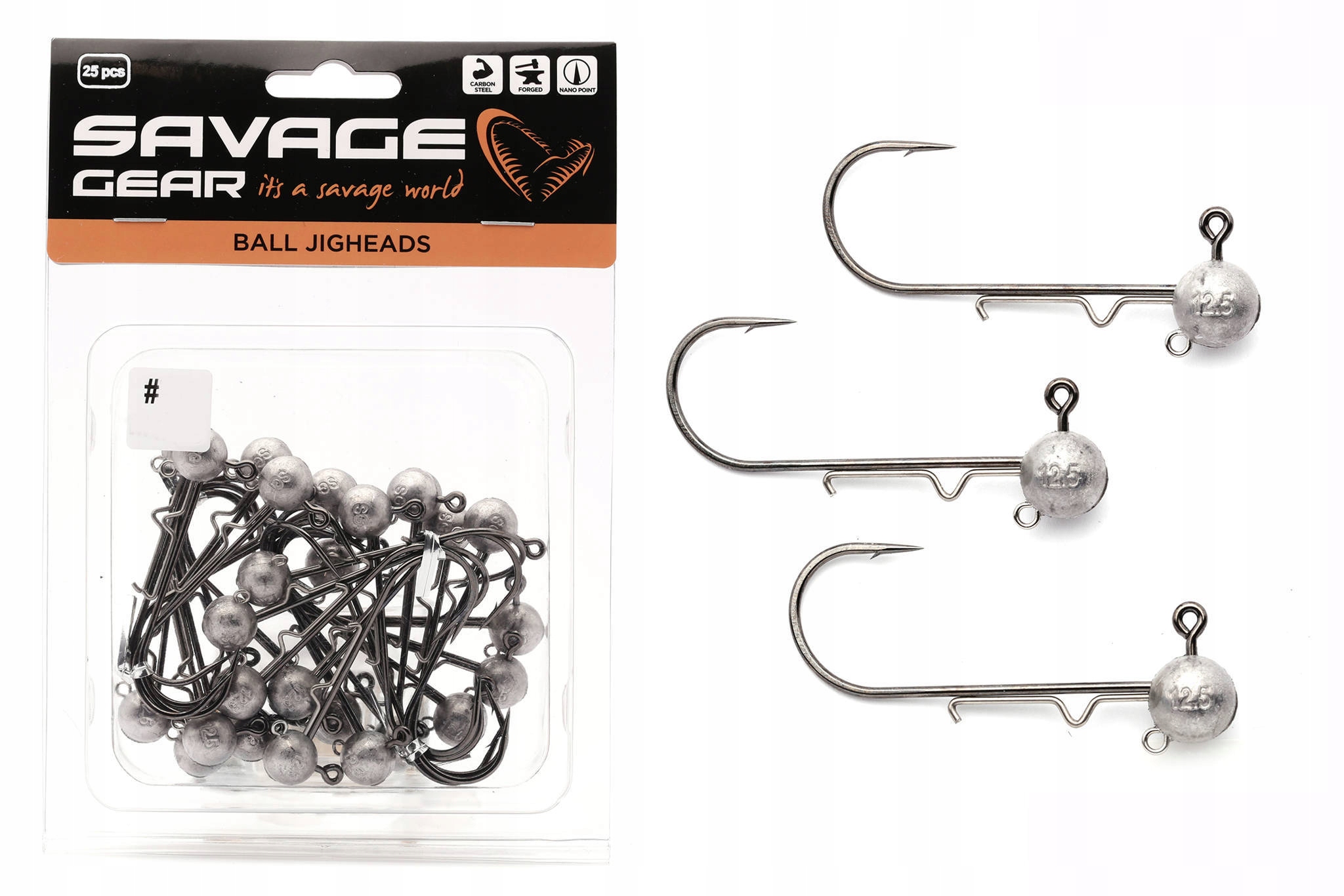 25 Ks Jiggových Hlaviček Savage Gear Ball 8/0-20,0 g