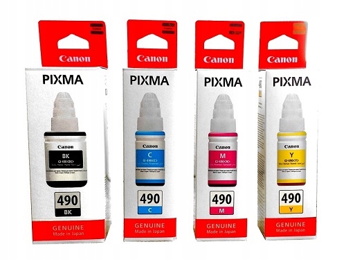 

4 x Tusze Canon GI-490 Pixma G1400 G2400 G3400