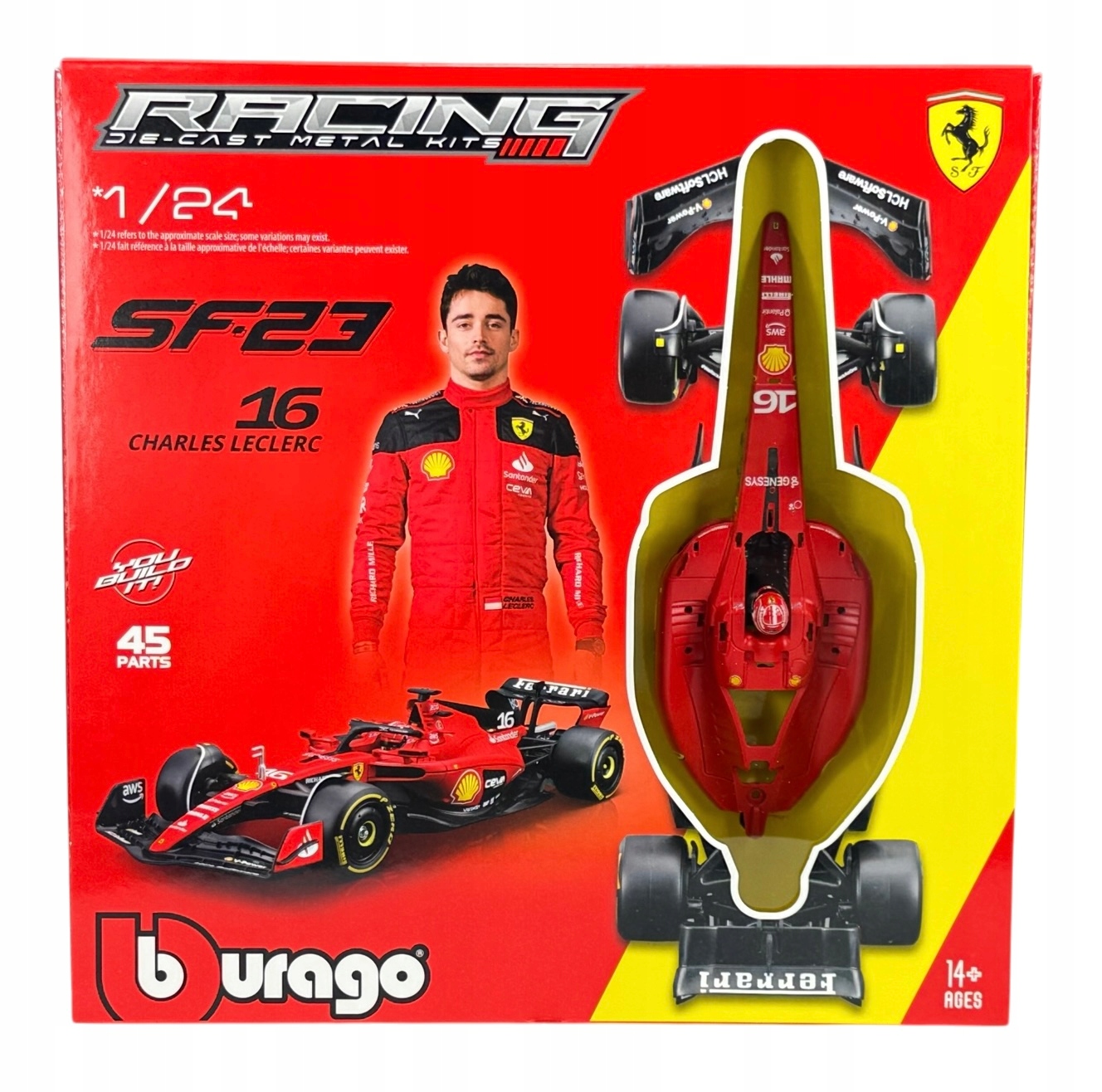 Bburago Ferrari Racing 2023 F1 SF-23 #16 Charles Leclerc Do Składania 1:24