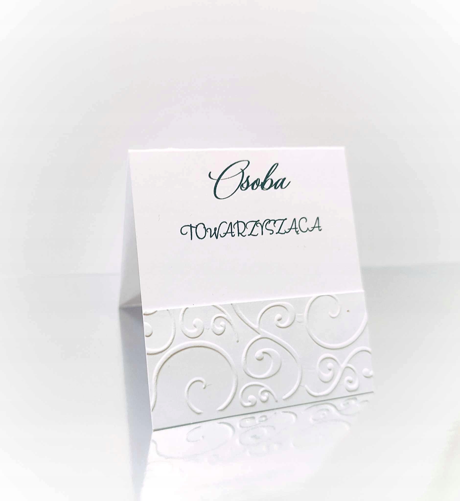 Winietki Wizytówki dla gości na stół tłoczone 1 szt.