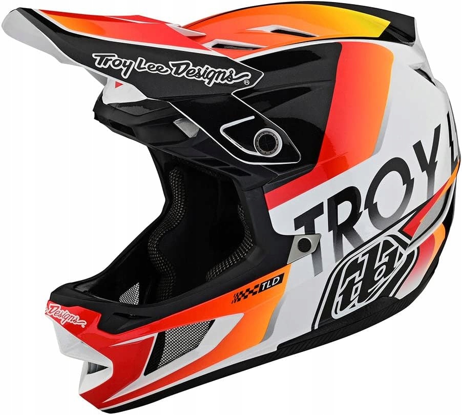 Cyklistická přilba Troy Lee Designs Mtb D4 Composite Qualifier White Orange XL