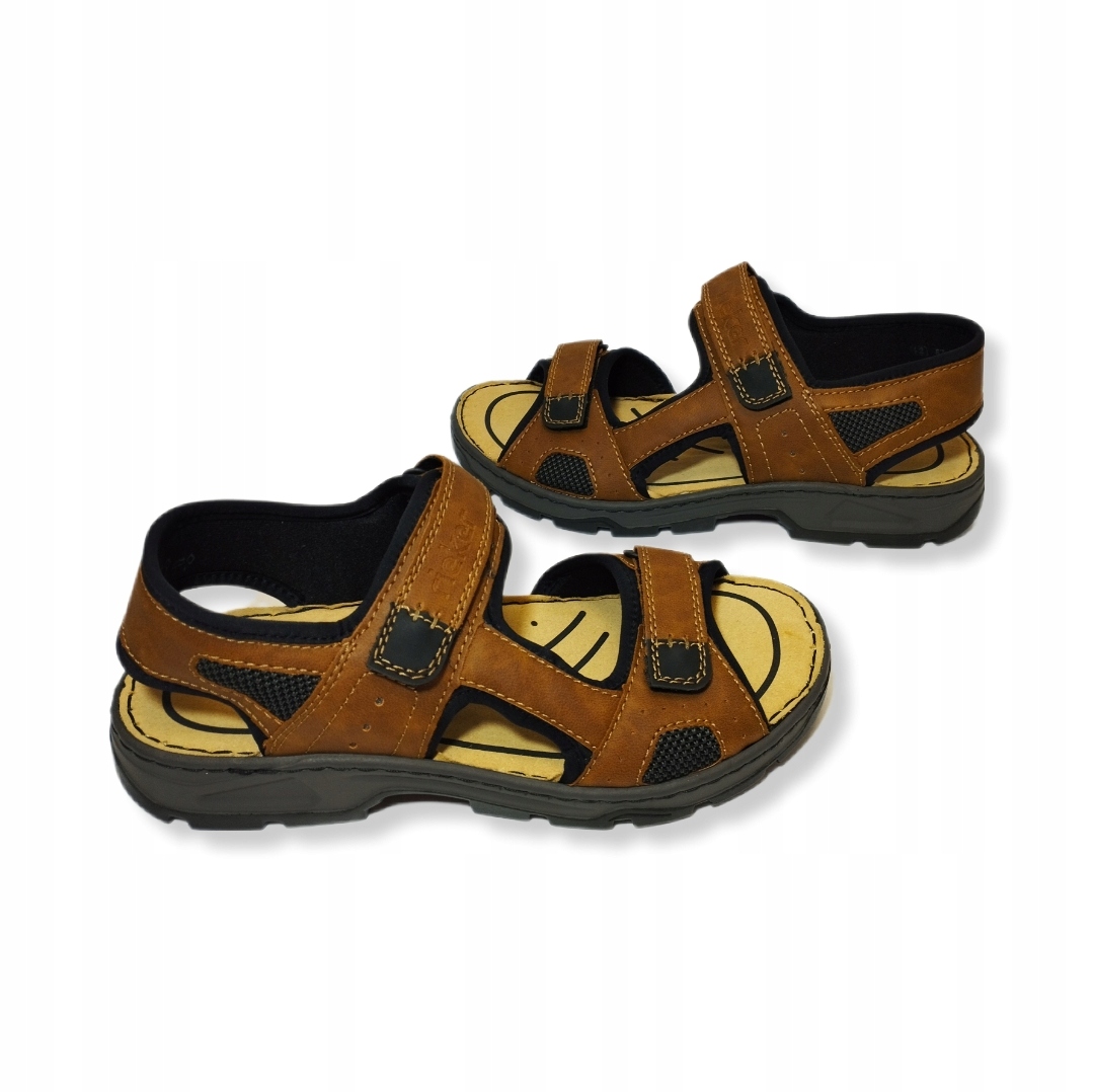 Pánské sandály na suchý zip Rieker 26156-25 hnědé, vel.