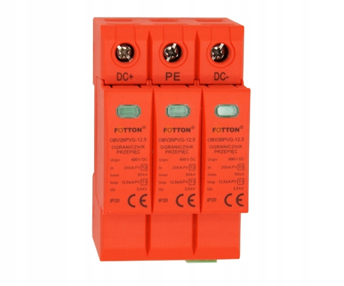 Omezovač přepětí Fotton OBV26PVG-12,5-I,II B+c 600V DC jiskrový