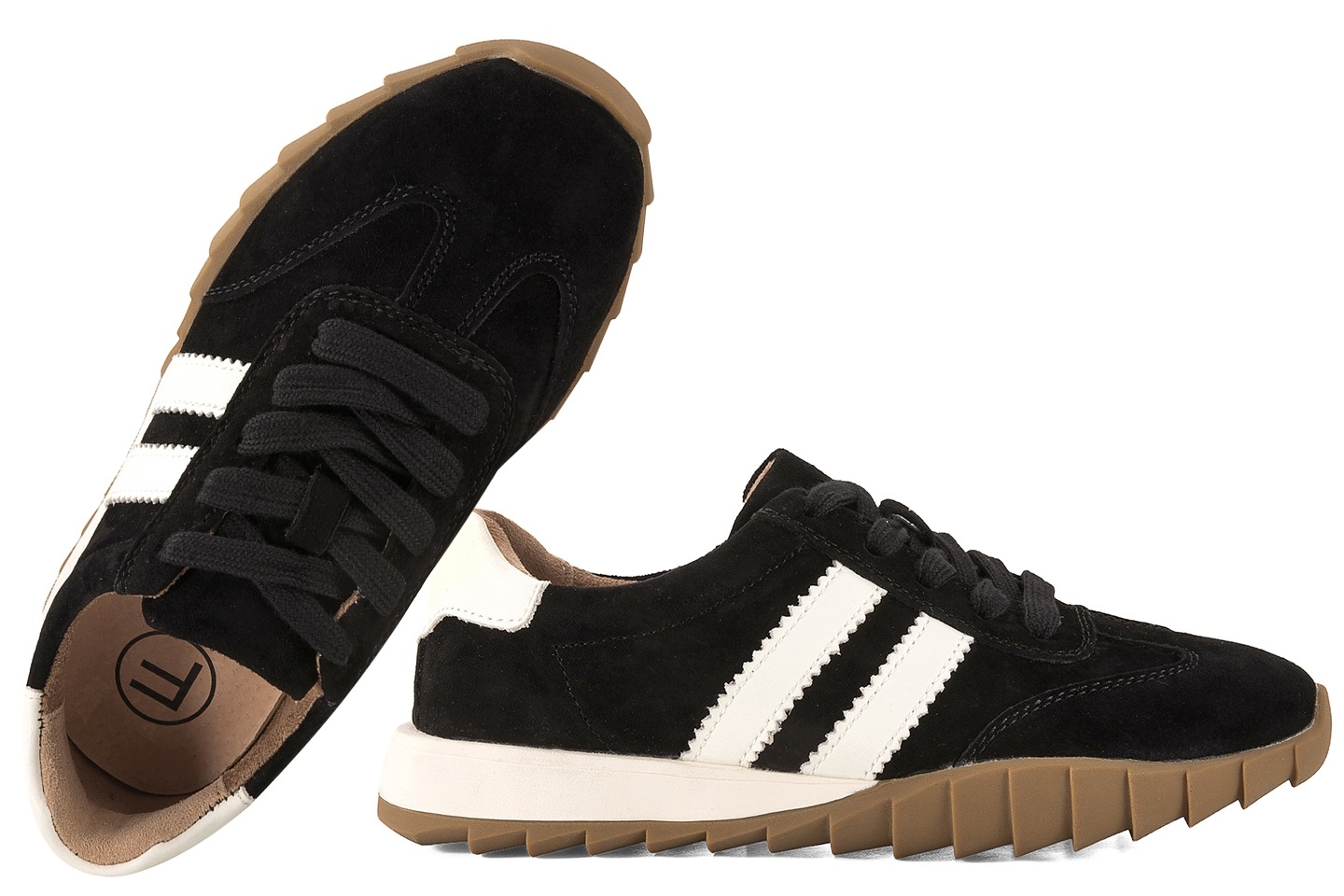 Filippo DP7534 Dámské Kožené Sportovní Tenisky Semišové, černé