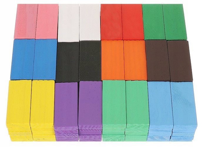 DOMINO DREWNIANE UKŁADANKA KLOCKI KOLOROWE 1131 el Rodzaj zestaw