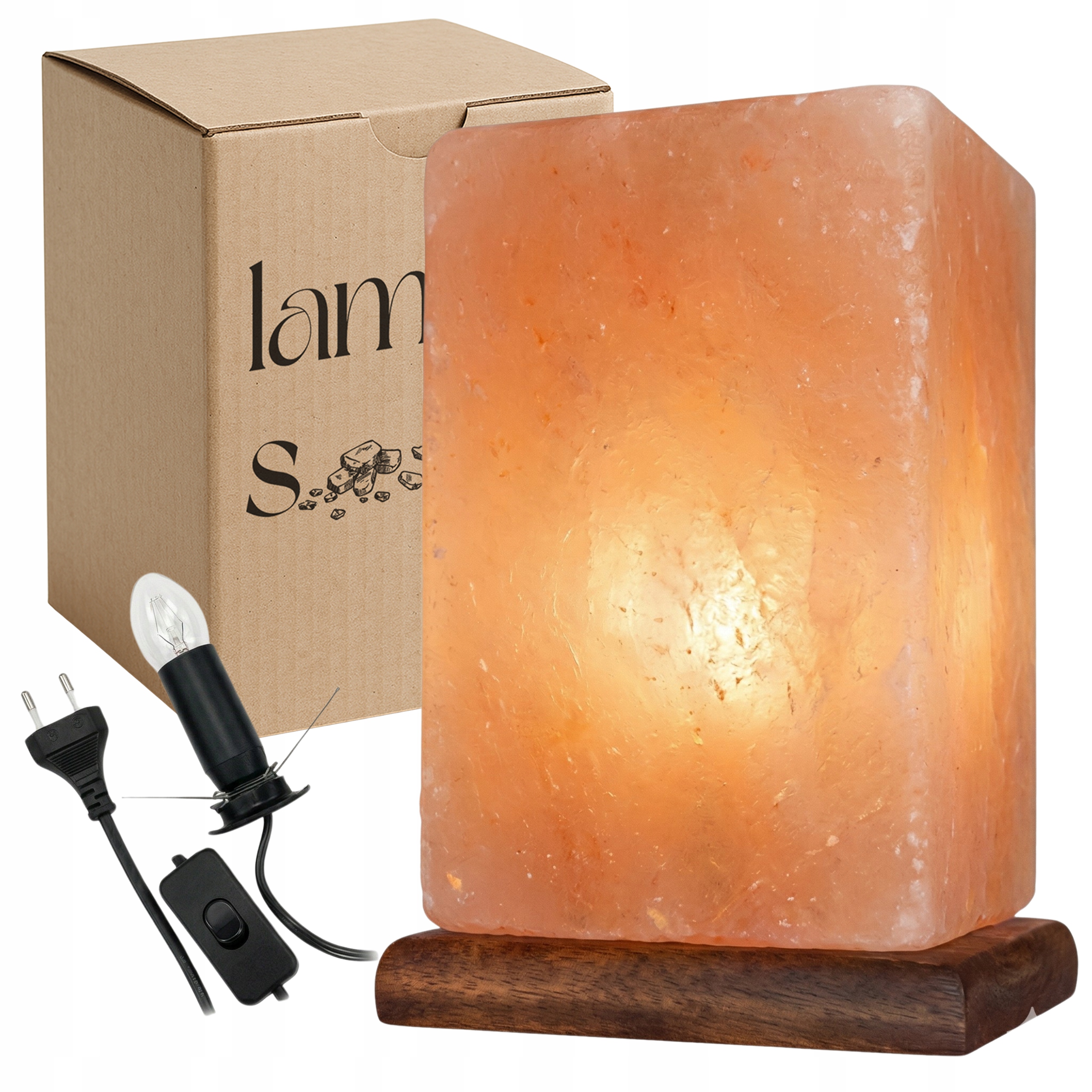 Solná lampa Himalajská 3-4 kg moderní ionizátor vzduchu japandi Helios