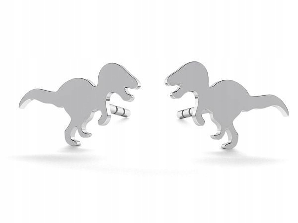 

Srebrny tyranozaur kolczyki w dinozaury dinozaur