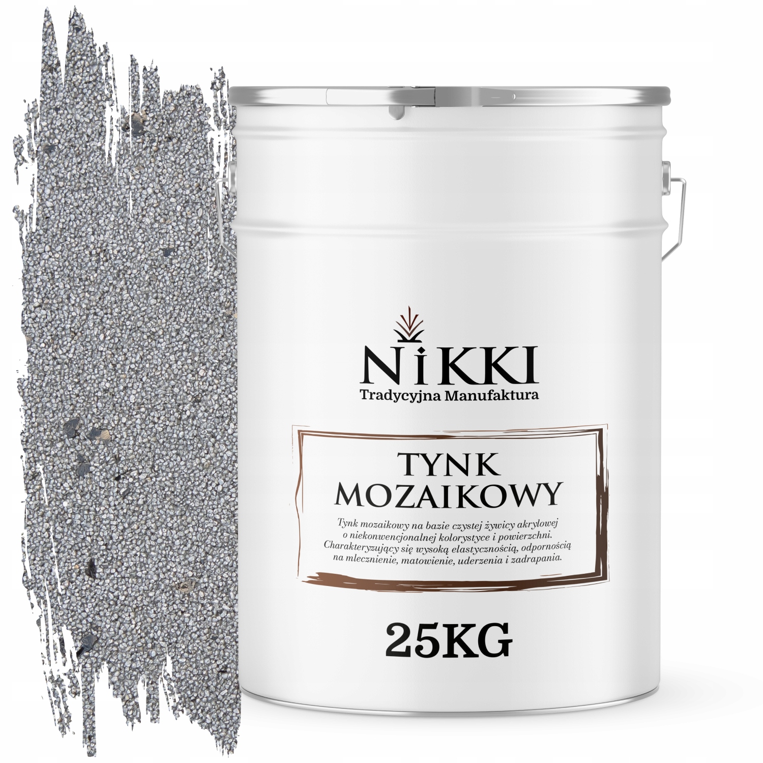 Mozaiková Omietka Živicová 25 Kg Vnútorná Strieborná S Čiernou Sľudou M51 Ozdobná