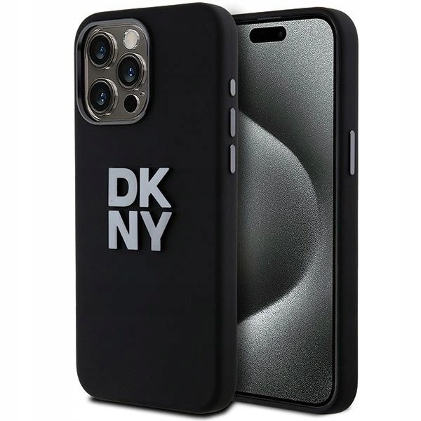 Pouzdro Dkny Liquid Silicone Metal Logo pro iPhone 15 Pro černé