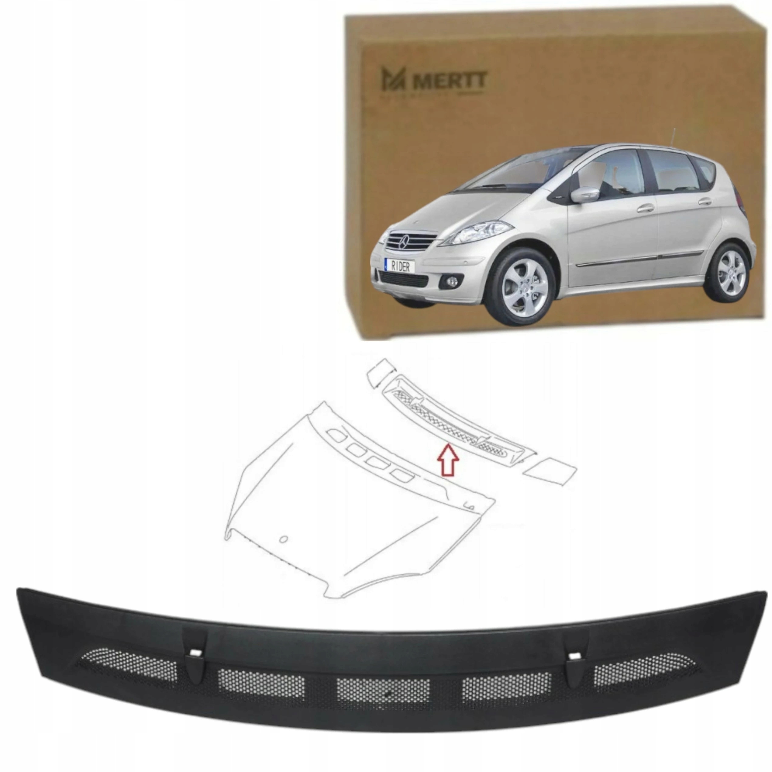 Mercedes A třída B třída W169 W245 Podšívka mřížka kapoty vstup A1698360018