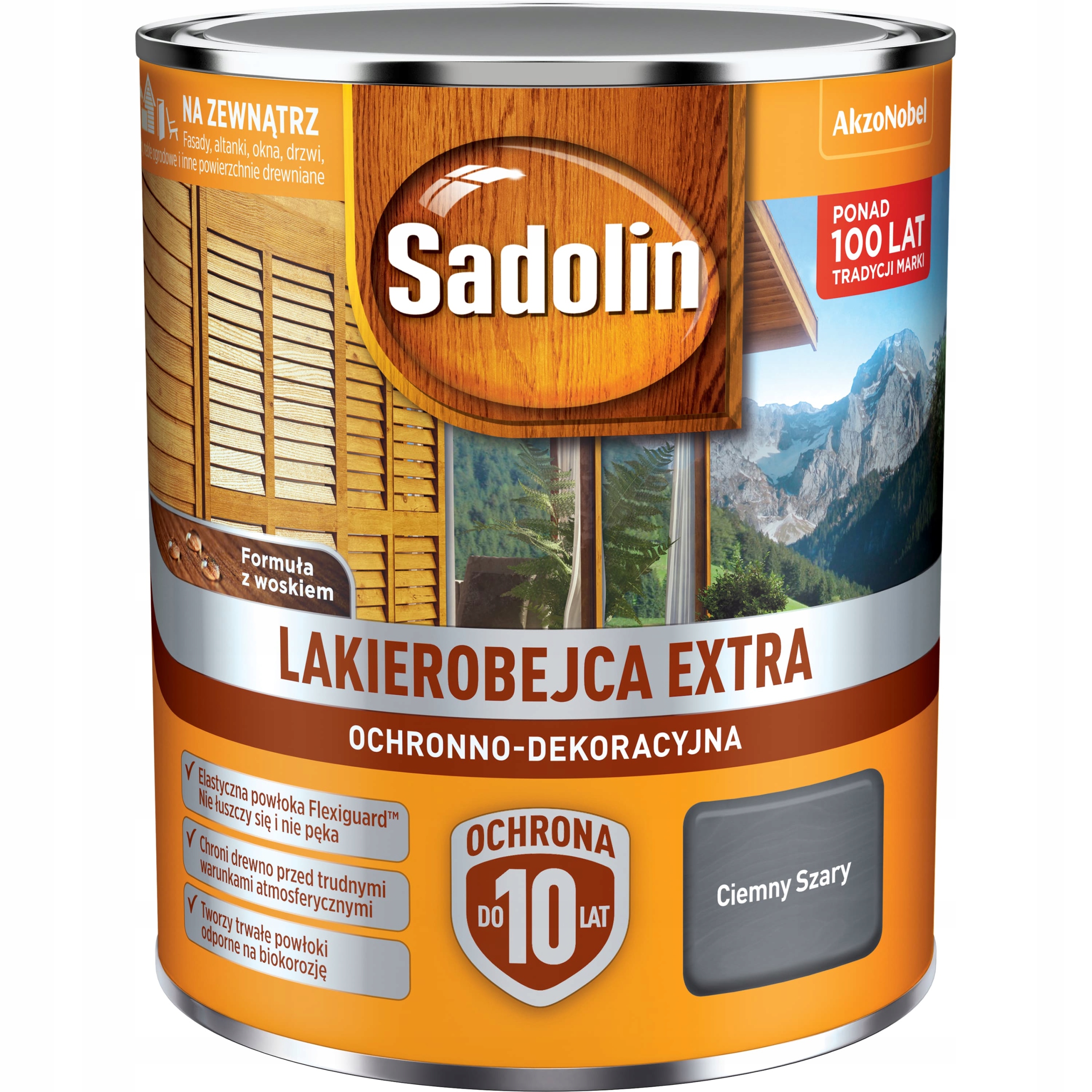 Sadolin Extra Lakierobejca Ciemny Szary 5L