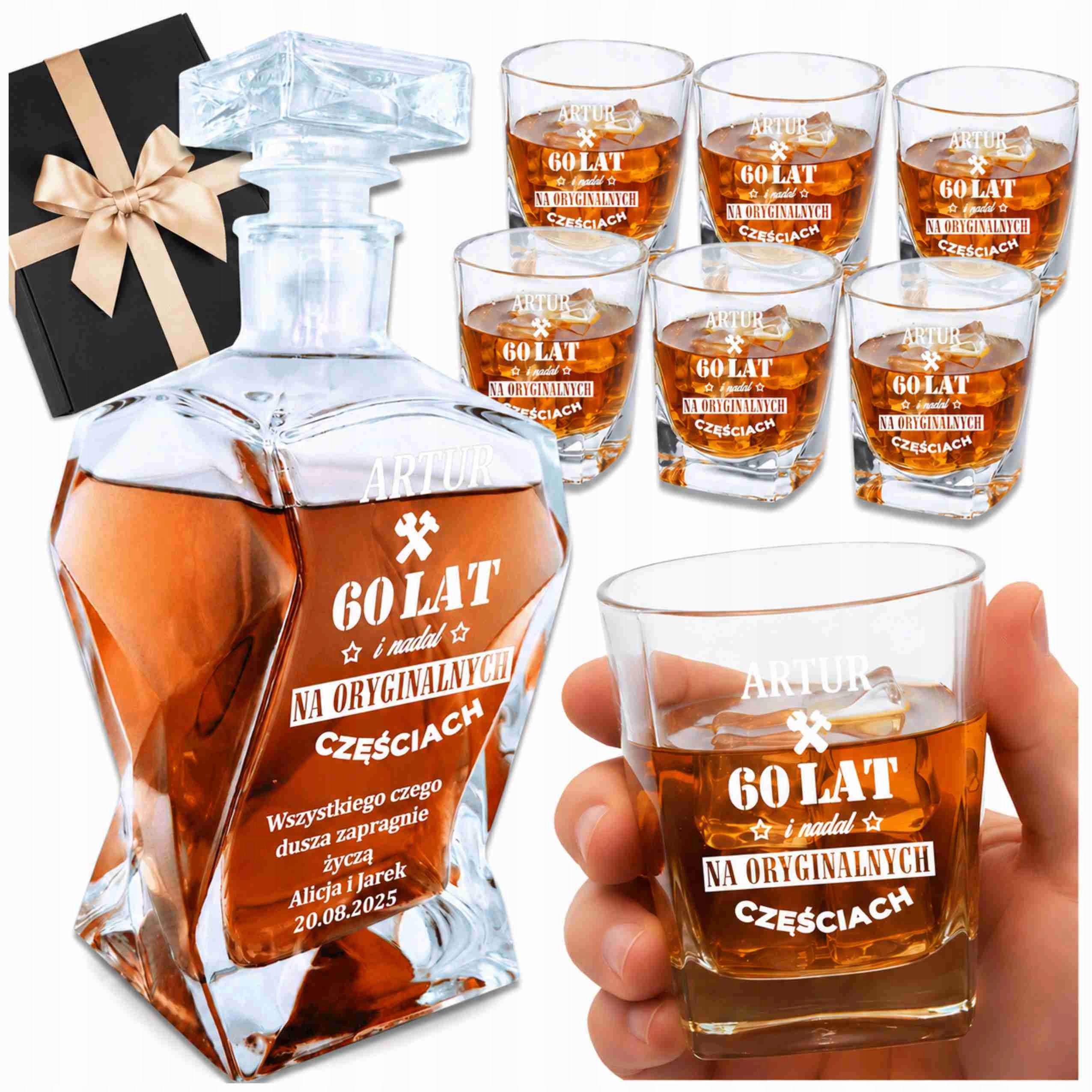 Karafa Dárek K Narozeninám S Gravírováním Na Whisky Sklenice Krabička Bonus