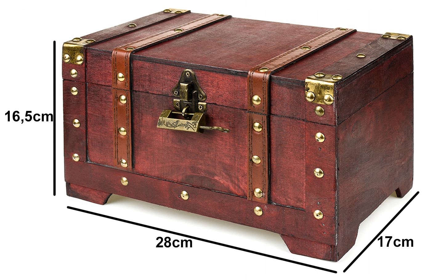 KUFER KUFEREK DREWNIANY PIRACKI SKRZYNIA NA SKARB SZKATUŁKA DREWNIANA EAN (GTIN) 5907619303940