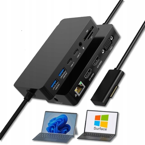 Stacja Dokująca Surface Dock Hub 11 W 1 z 2 portami Hdmi 4K Vga