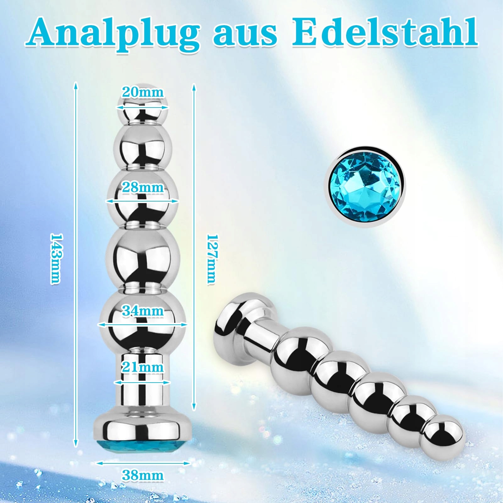METALL ANALPLUG STAL NIERDZEWNA DLA KOBIET (NIEBIESKI) — miniatura 7