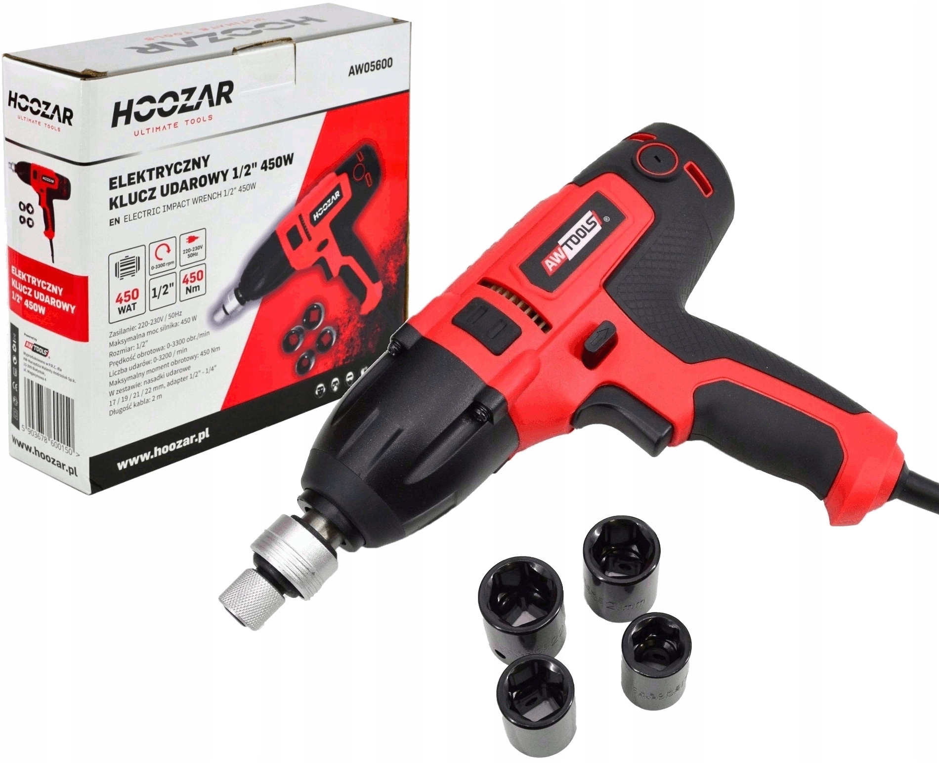 

Hoozar Klucz udarowy 450Nm 1/2'' 450W AW05600