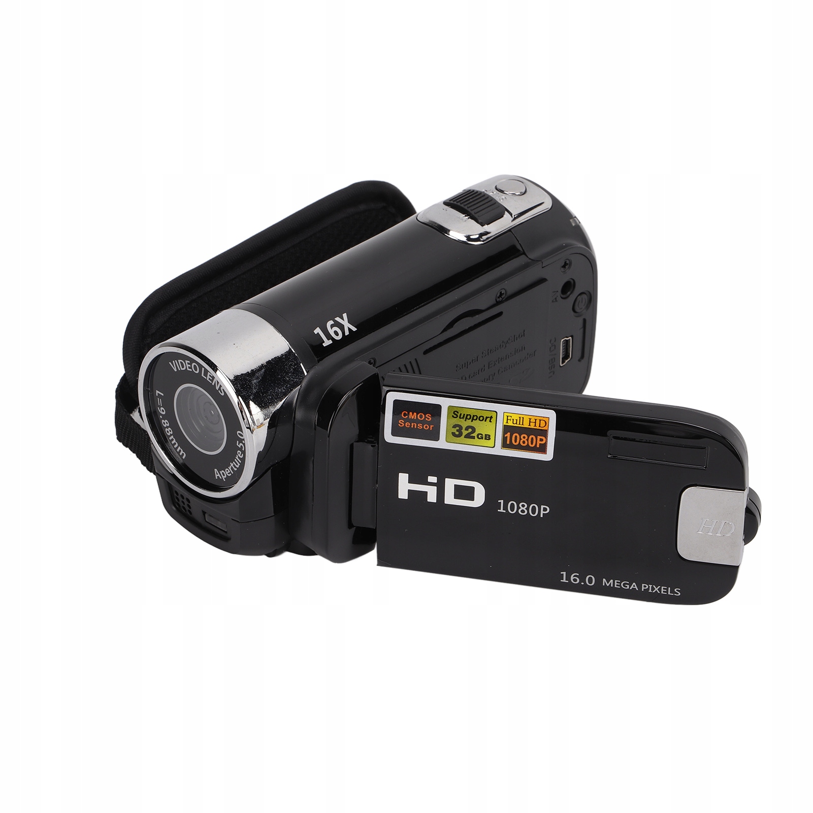 Digitální Ruční Videokamera Full Hd 1080P Vlogging 16X Zoom Otáčení Obrazovky