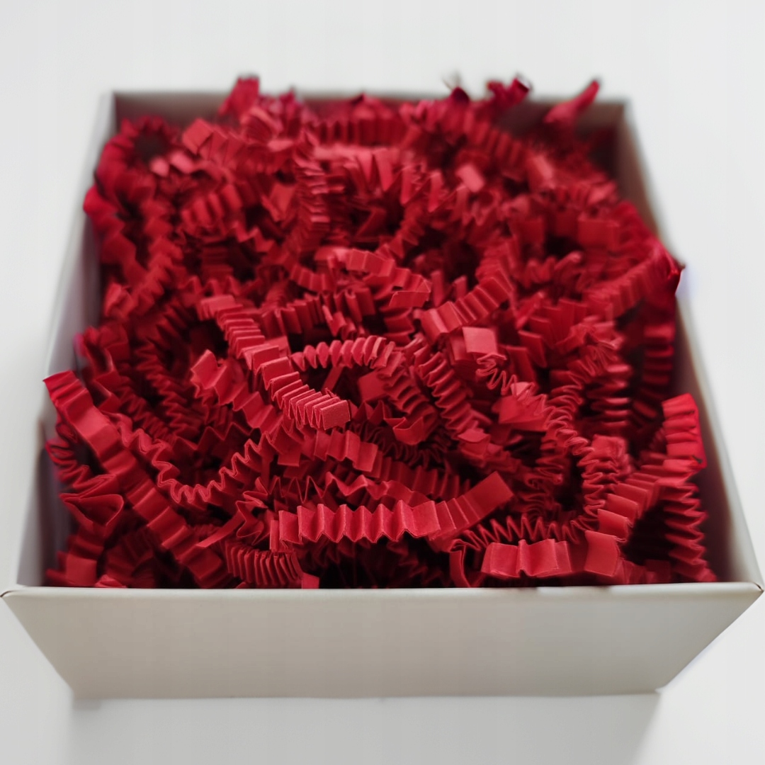 Wypełniacz ozdobny papierowy do paczek prezentów wiórki CZERWONY 500g Kod producenta WR9