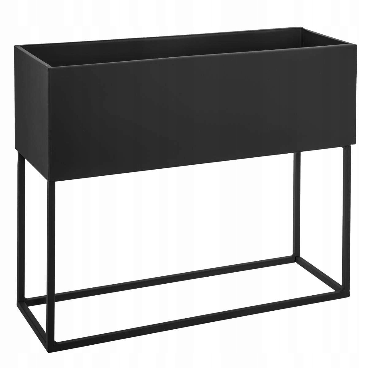 CZARNE DONICE OGRODOWE Z METALU 2 DUŻE SKRZYNIE Szerokość produktu 40.5 cm