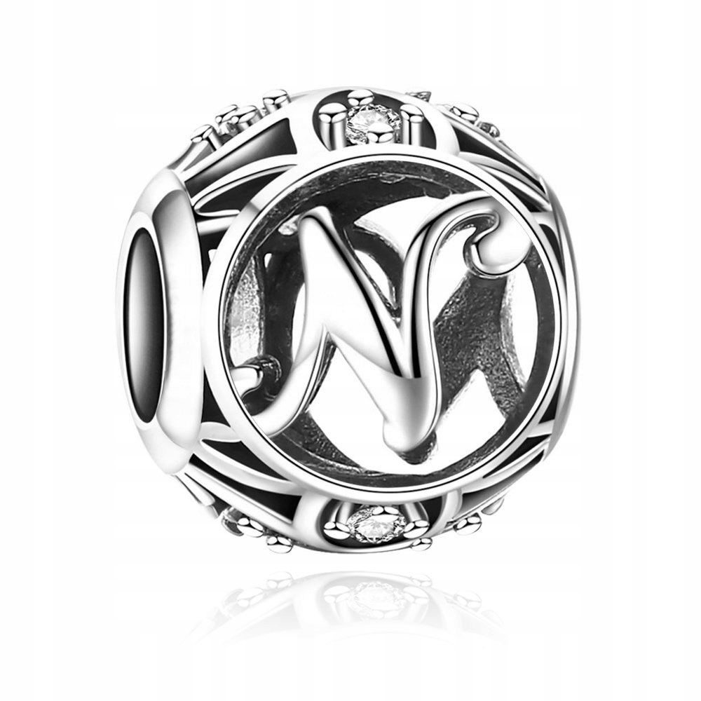 

Charms Zawieszka Koralik 925 Literka N SR436