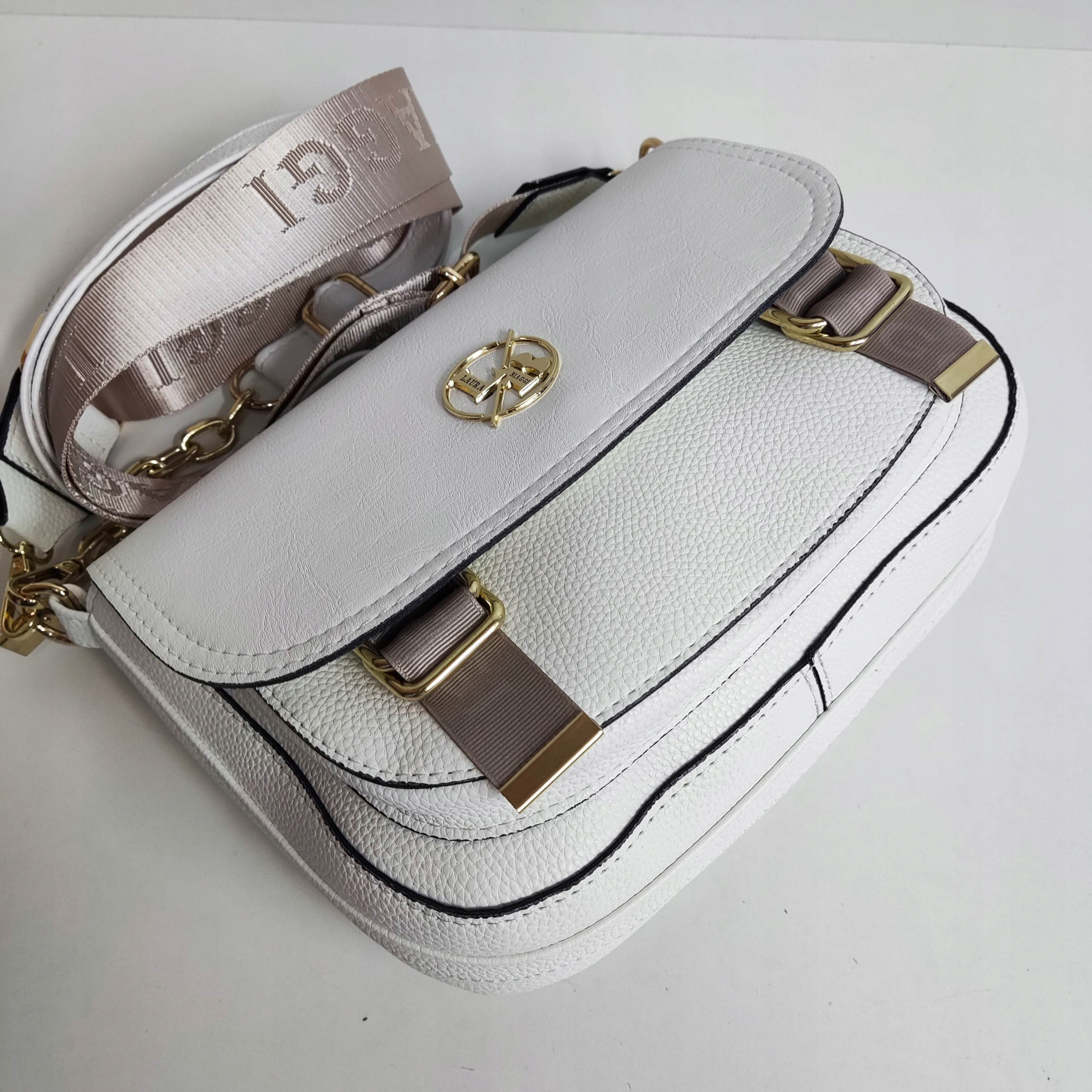 Torebka listonoszka Laura Biaggi Torba na ramię biała z klapą Płeć kobieta