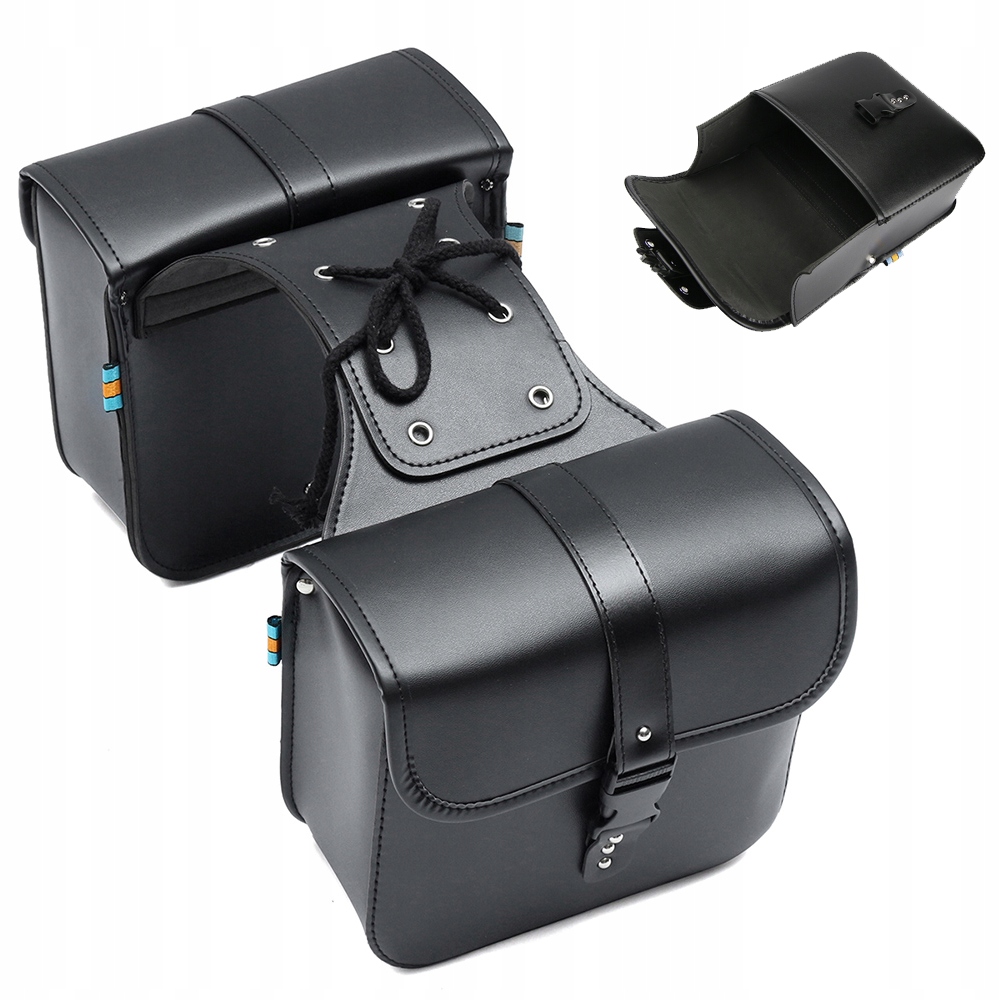 Univerzální motocyklové brašny s koženými bočními taškami na motor 25x12x24 cm