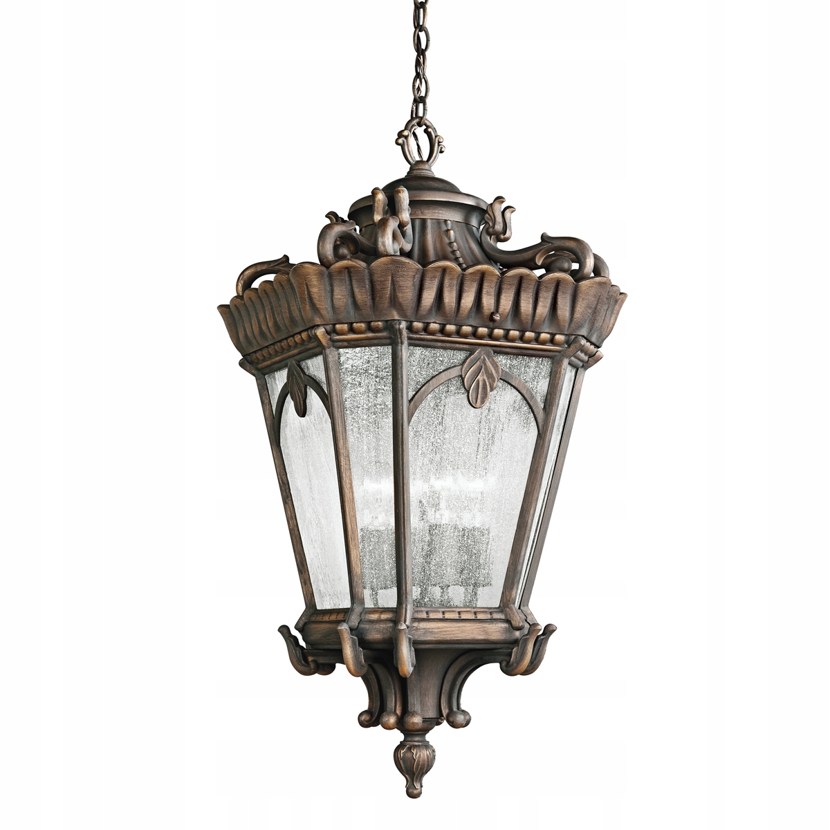 Vonkajšia závesná lampa klasická hnedá dekoratívna vintage Kichler
