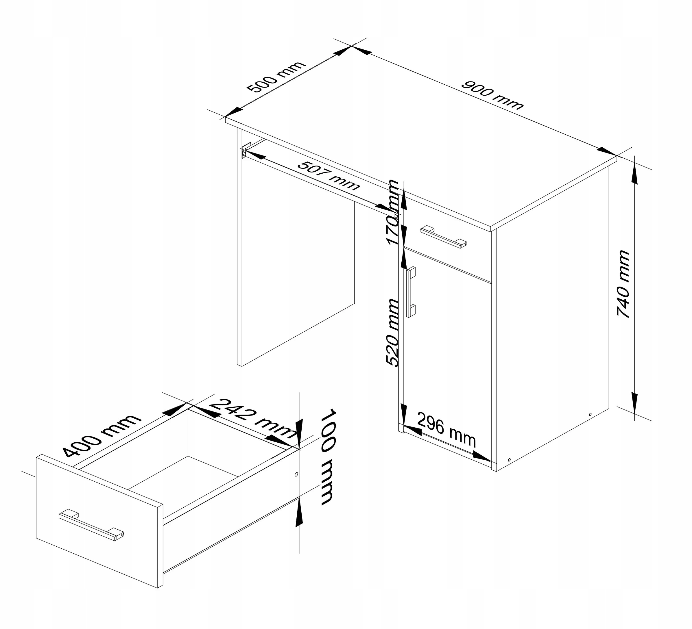 BURKO KOMPUTEROWE MEBLE DO BIURA POKOJU POŁYSK Marka VMP