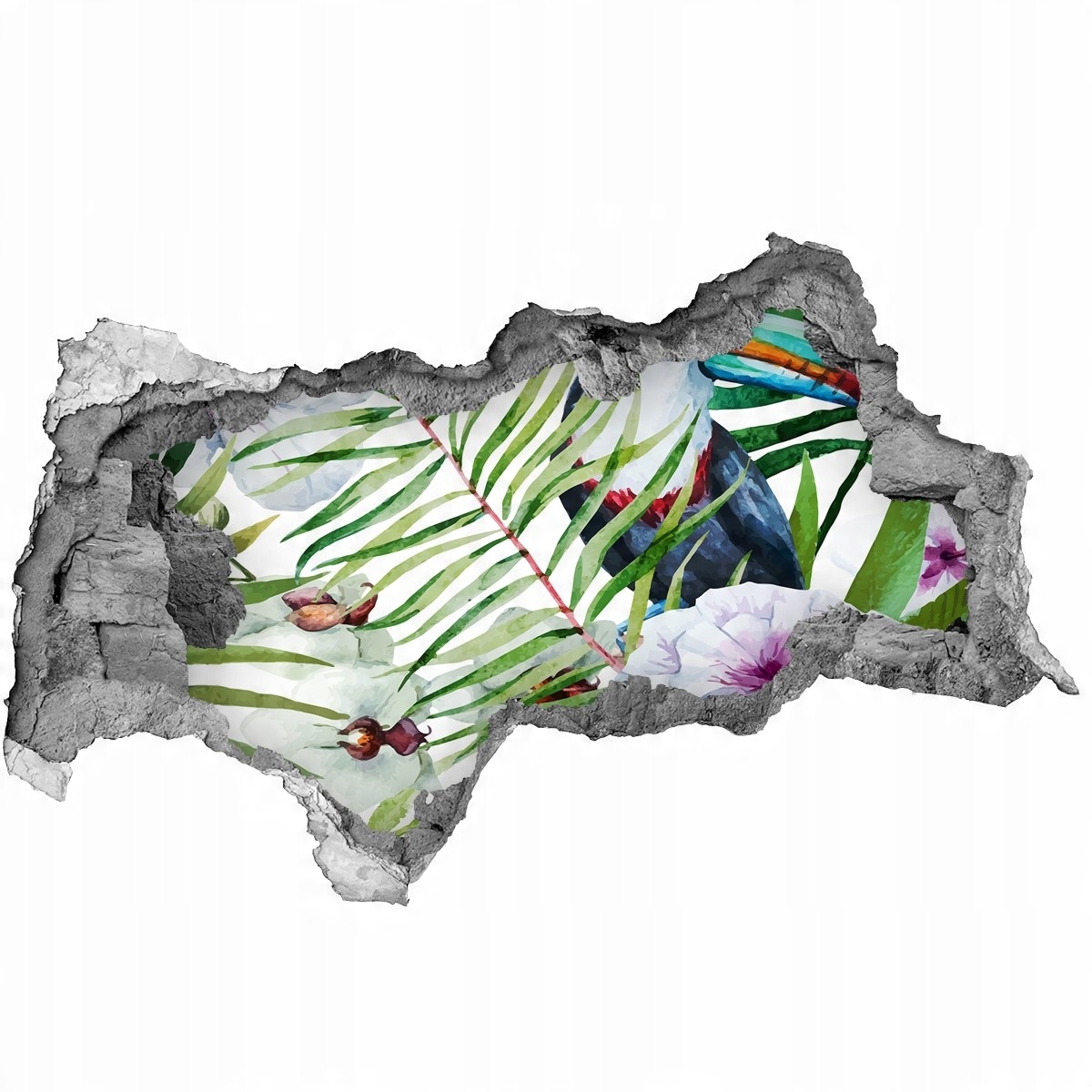 

Dziura 3d fototapeta Naklejka Tukan tropika 115x88