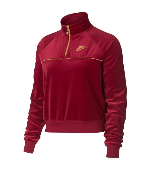 Dámská Nike Mikina Sportswear 1/4 zip Old Fashion Velur 939491-618 Xs