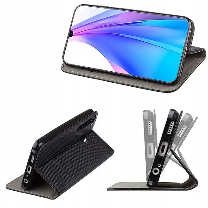 ETUI MAGNET FLIP DO XIAOMI REDMI NOTE 7 +SZKŁO Kolor czarny