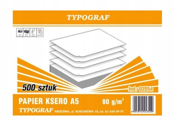 

Papier ksero Typograf A5 80g xero Mały Format!