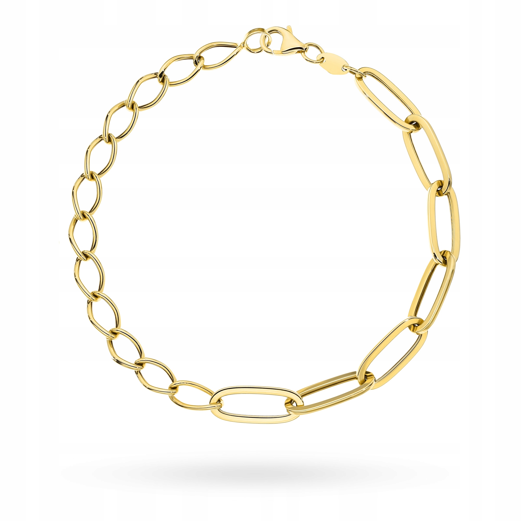 Elegantní Zlatý Náramek Dámský pr. 585 Široký Dva splétané 14k