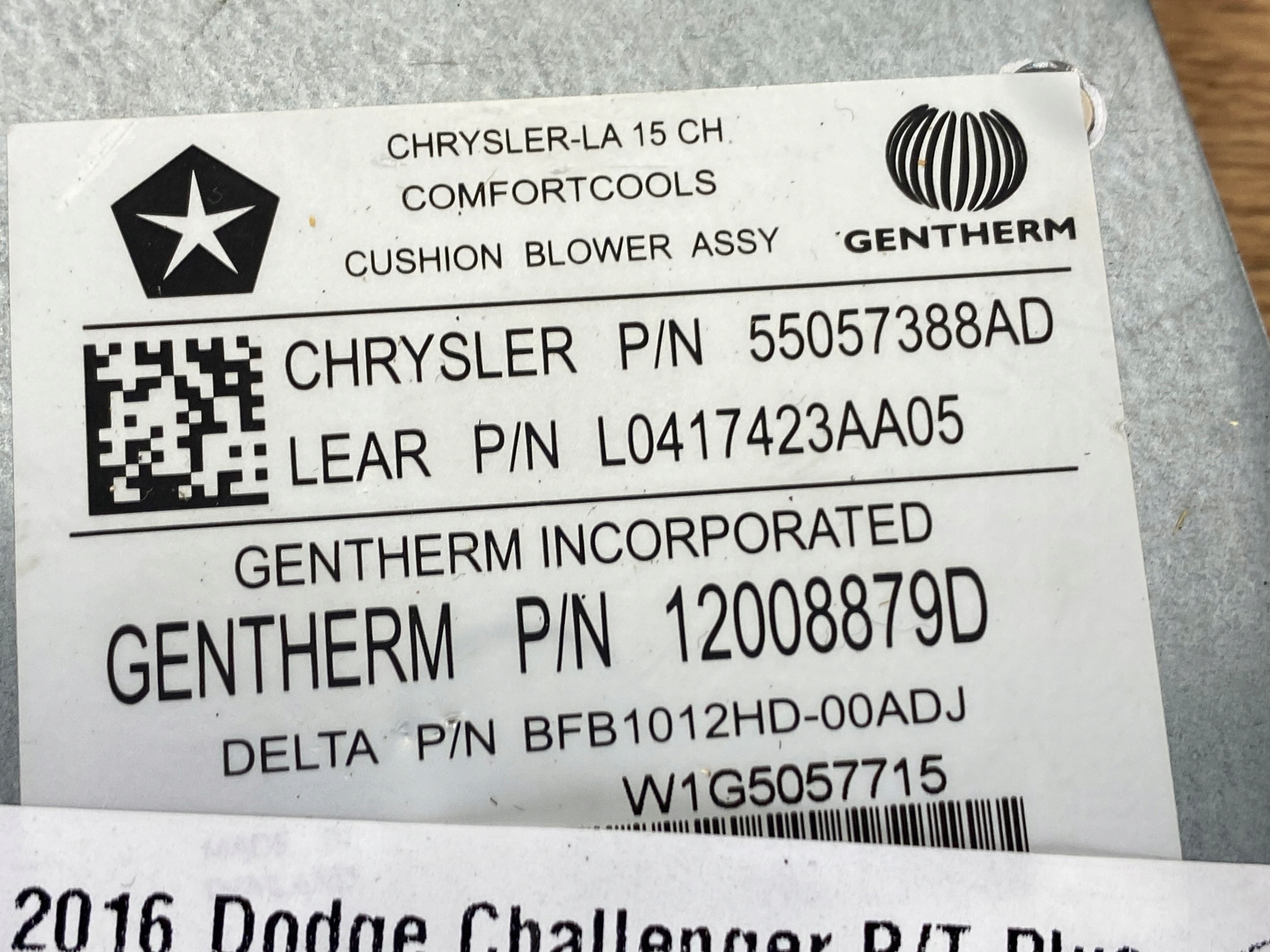 Motor wentylacji SITZ Lüfter Dodge Challenger 2015+ USA