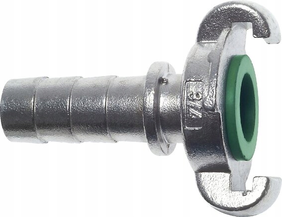 Koncová spojka pro kompresor, rozteč 42 mm pro hadici 13 mm, nerezová ocel/FKM