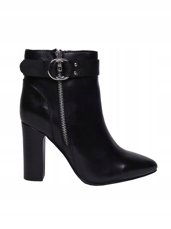 černé kotníkové boty na podpatku Top Secret 40 kůže