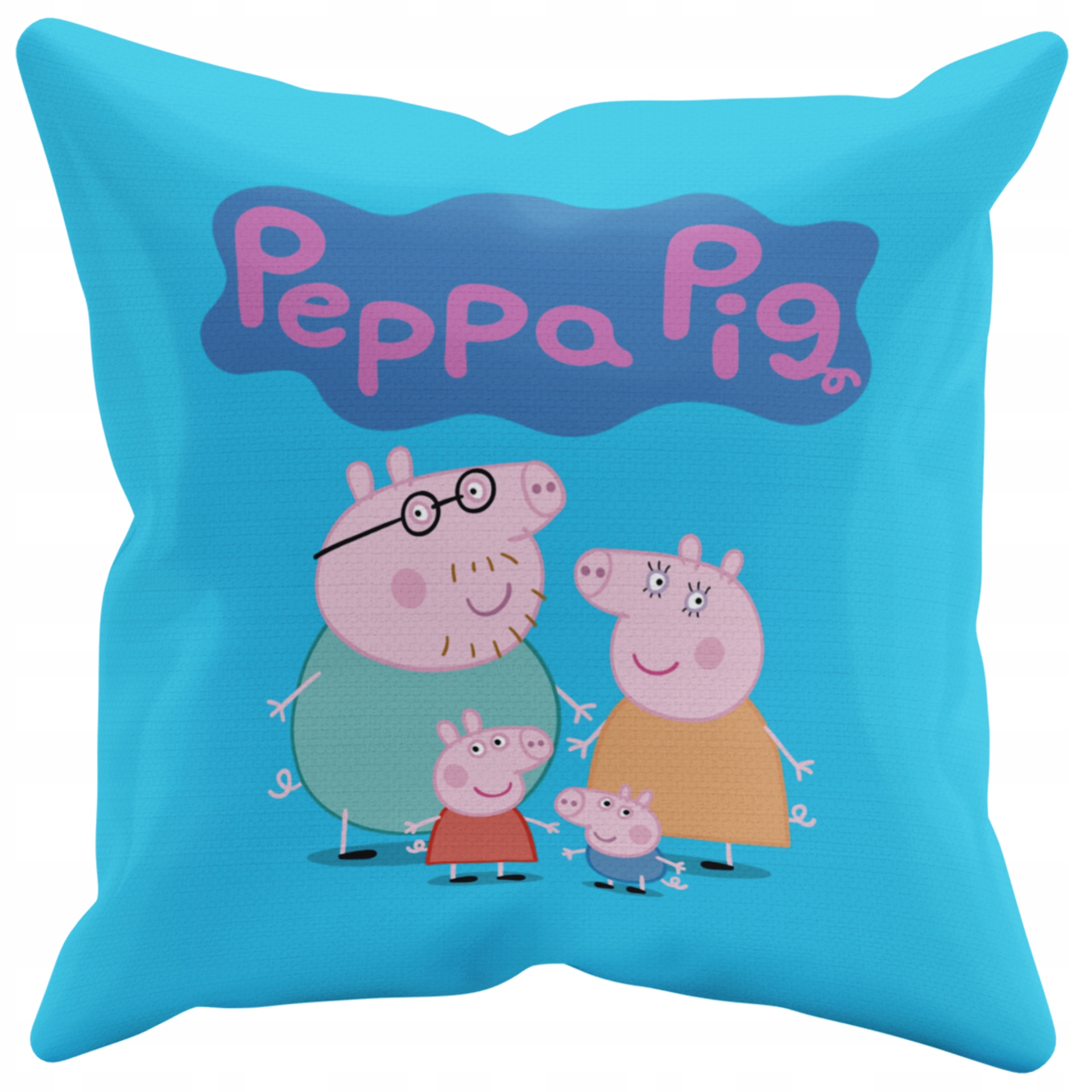 POSZEWKA NA PODUSZKĘ JAŚKA DO PRZEDSZKOLA RÓŻOWA BAJKA + IMIĘ GRATIS Kolor dominujący odcienie niebieskiego