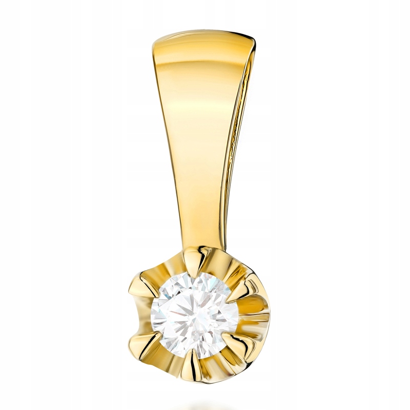 Zlatý Přívěsek Dámský pr. 585 14k Klasický laboratorní diamant 0,10ct