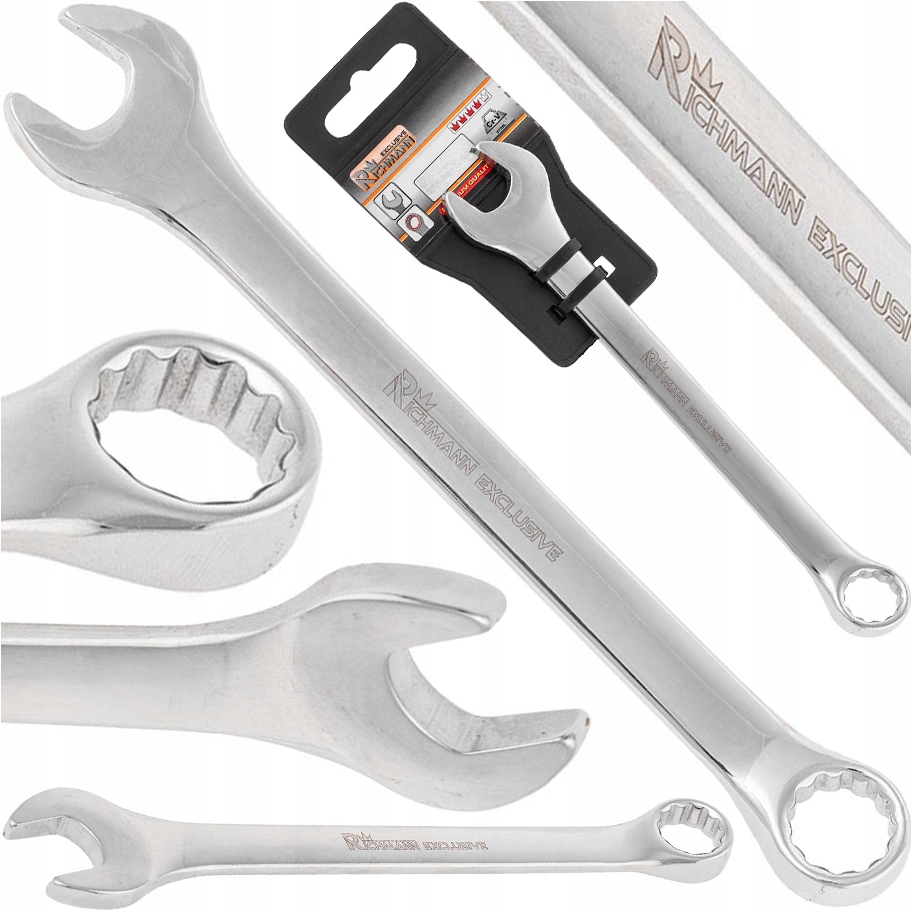 Klucz Płasko Oczkowy Chromowany Polerowany Premium Solidny Mocny Cr-v 14 MM