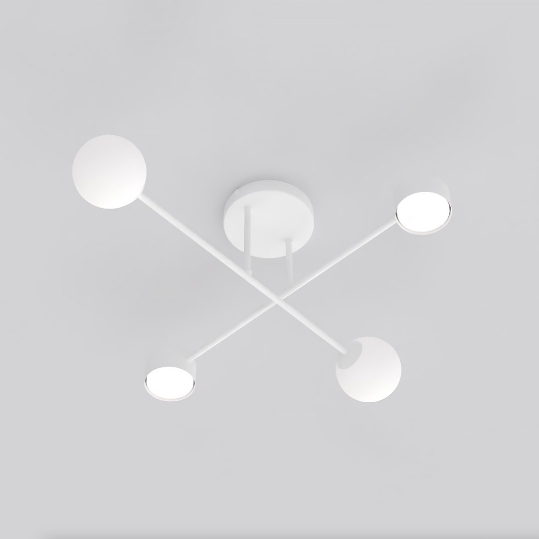 Stropné svietidlo Holon 4 v štýle Sputnik, biely, moderný dizajn