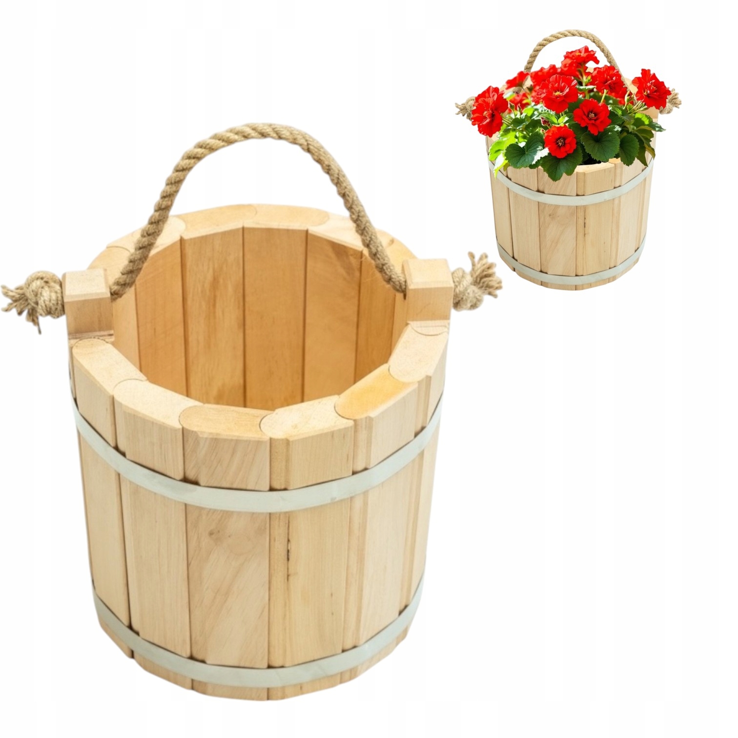 Kbelík dřevěný olšový 28 cm 7,5 l Bezbarvý, vzduchotěsný, pevný