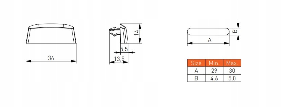 ZAŚLEPKA, OSŁONKA OKNA MASKUJĄCA ODWODNIENIA 20SZT Kod producenta ZAŚLEPKA SOFTLINE 36 RAL8003