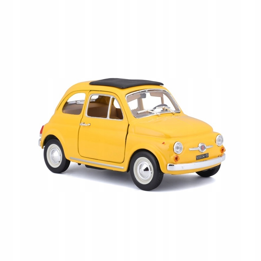 Fiat 500F (1965) 1:24 model Bburago 18-22098 żółty